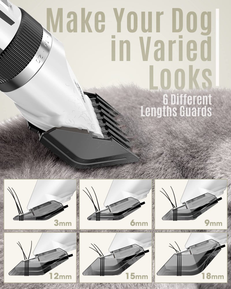 oneisall Dog Shaver Clippers Low Noise Rechargeable Cordless Electric Quiet Hair Clippers Set for Dogs Cats Pets - Image 5
